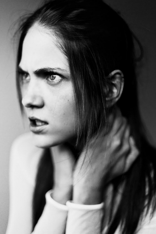 girl angry at someone