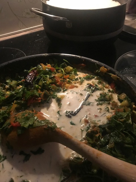 Cooking in pan