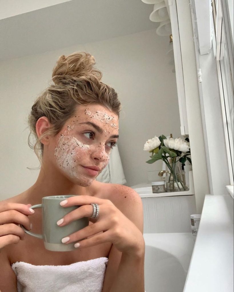 Girl with Face Mask