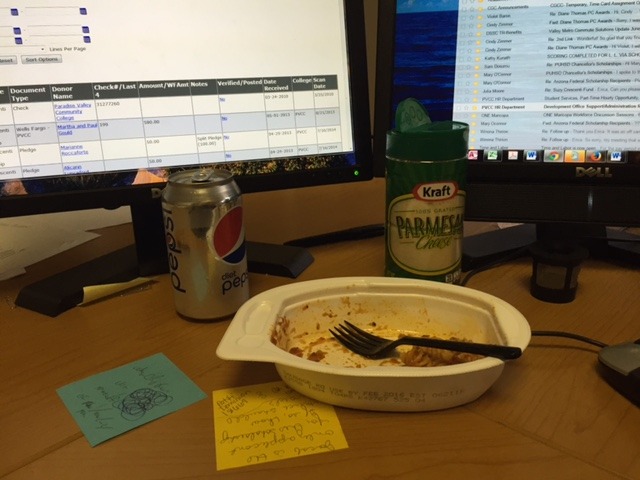lunch at desk