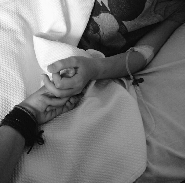 Holding hands hospital