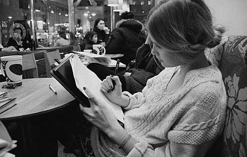 girl writing
