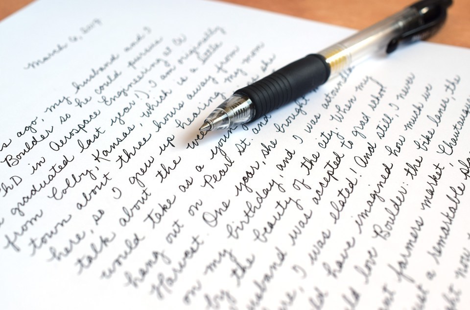 handwriting sample