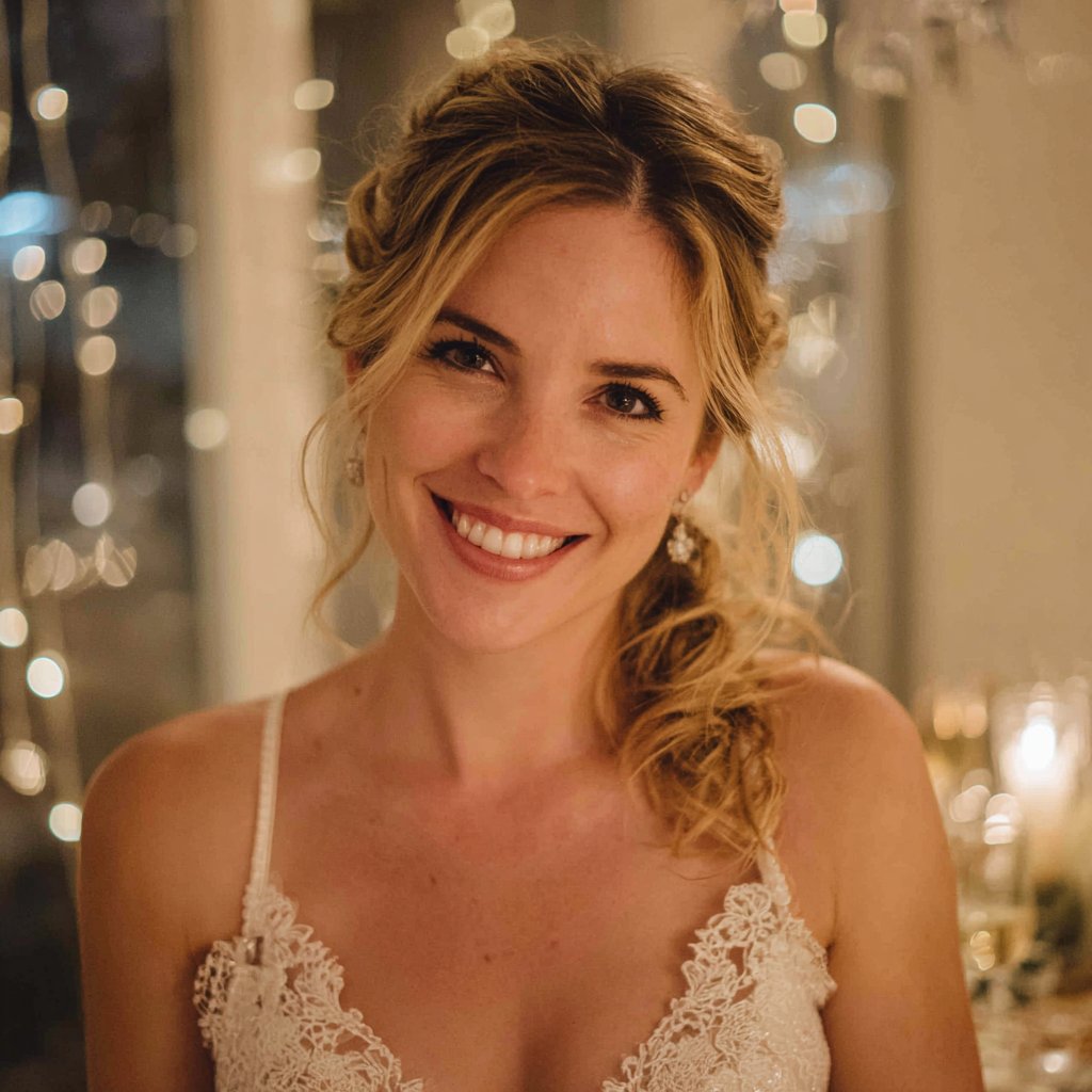 A smiling bride | Source: Midjourney