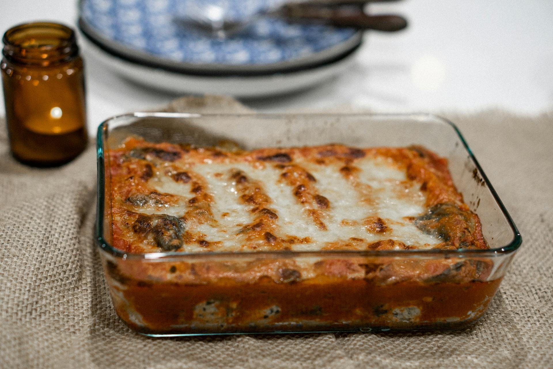 Lasagna in a glass tray | Source: Pexels