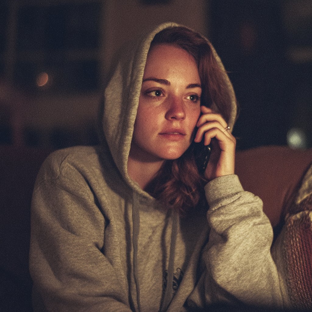 A woman talking on a phone | Source: Midjourney