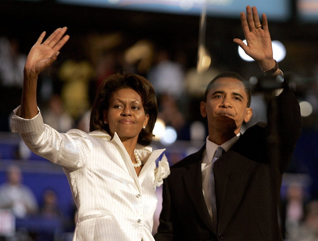Barack and Michelle Obama during the Democratic National Convention at the Fleet Center on July 27, 2004, in Boston, Massachusetts | Source: Getty Images