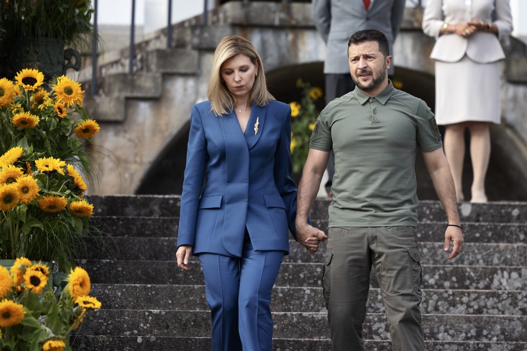 Volodymyr Zelenskyy and Olena Zelenska leave Stenhammar Palace in Flen after a meeting with Queen Silvia of Sweden and King Carl XVI Gustaf on August 19, 2023 in Sweden | Source: Getty Images