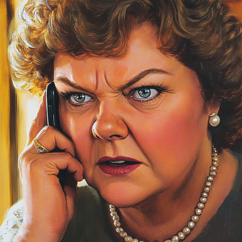 An angry middle-aged woman talking on the phone | Source: Midjourney