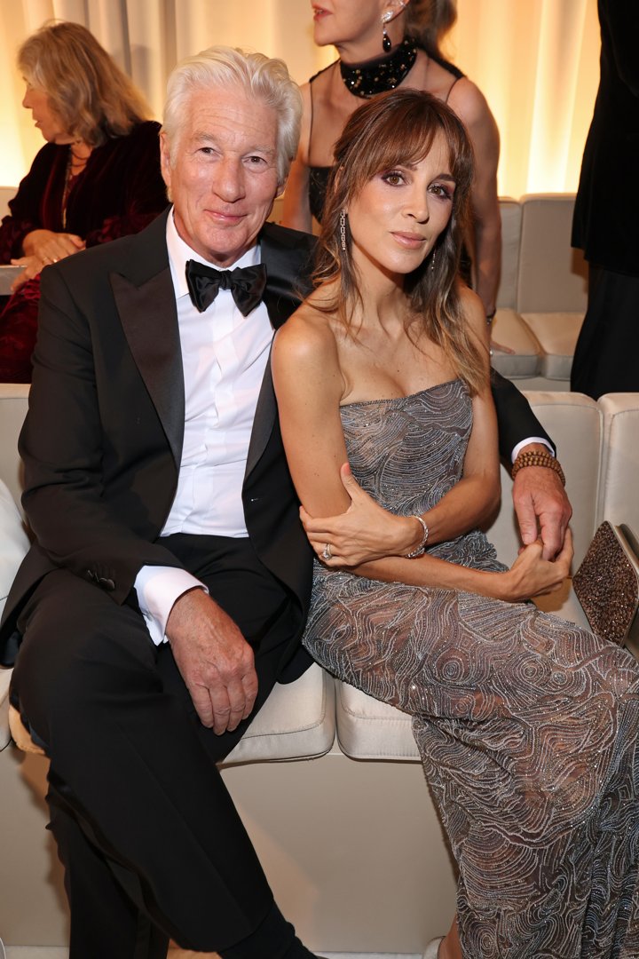 Richard Gere and Alejandra Silva attend the Giorgio Armani fashion show during the Milan Womenswear Spring/Summer 2026 on September 28, 2025 in Milan, Italy | Source: Getty Images