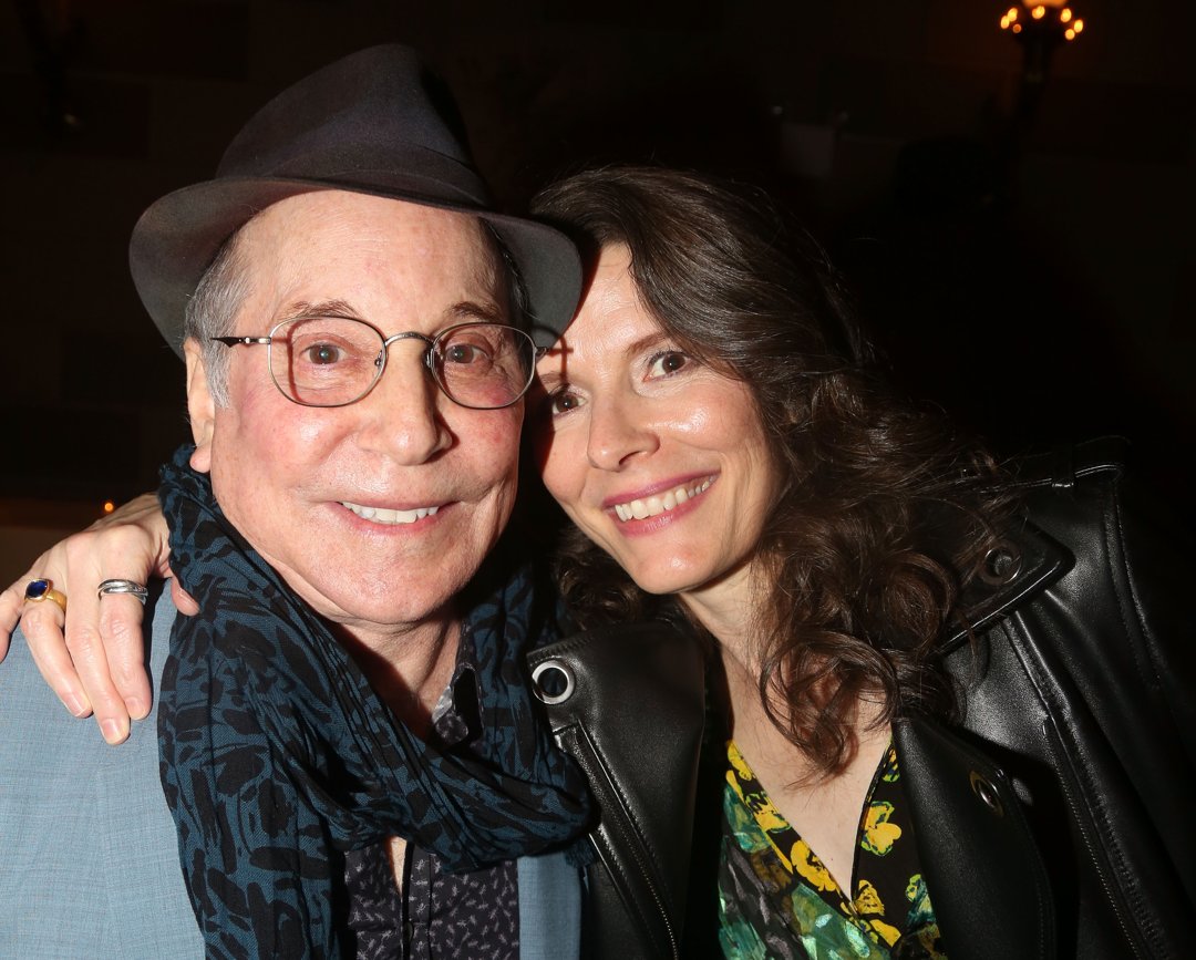 Paul Simon and Edie Brickell pose at the Opening Night After Party for the new musical