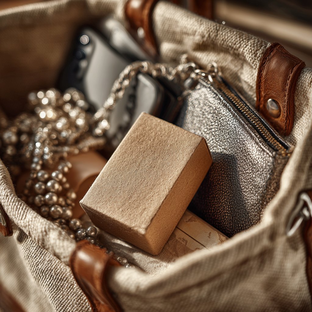 Items in an open handbag | Source: Midjourney