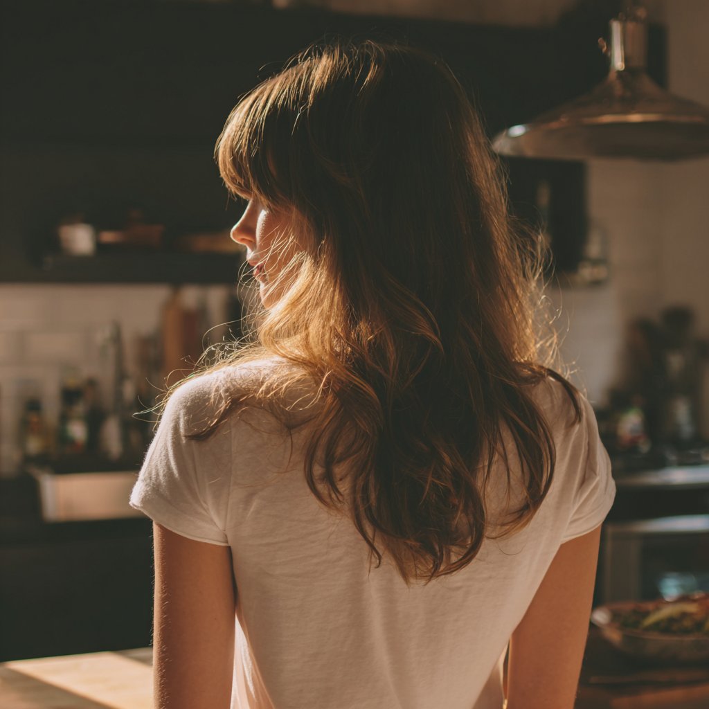 A woman standing in a kitchen | Source: Midjourney