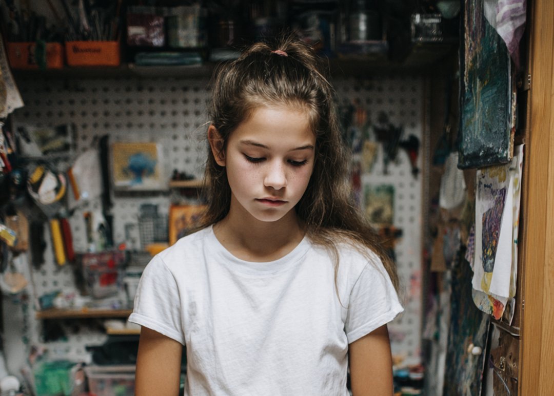 A sad little girl | Source: Midjourney
