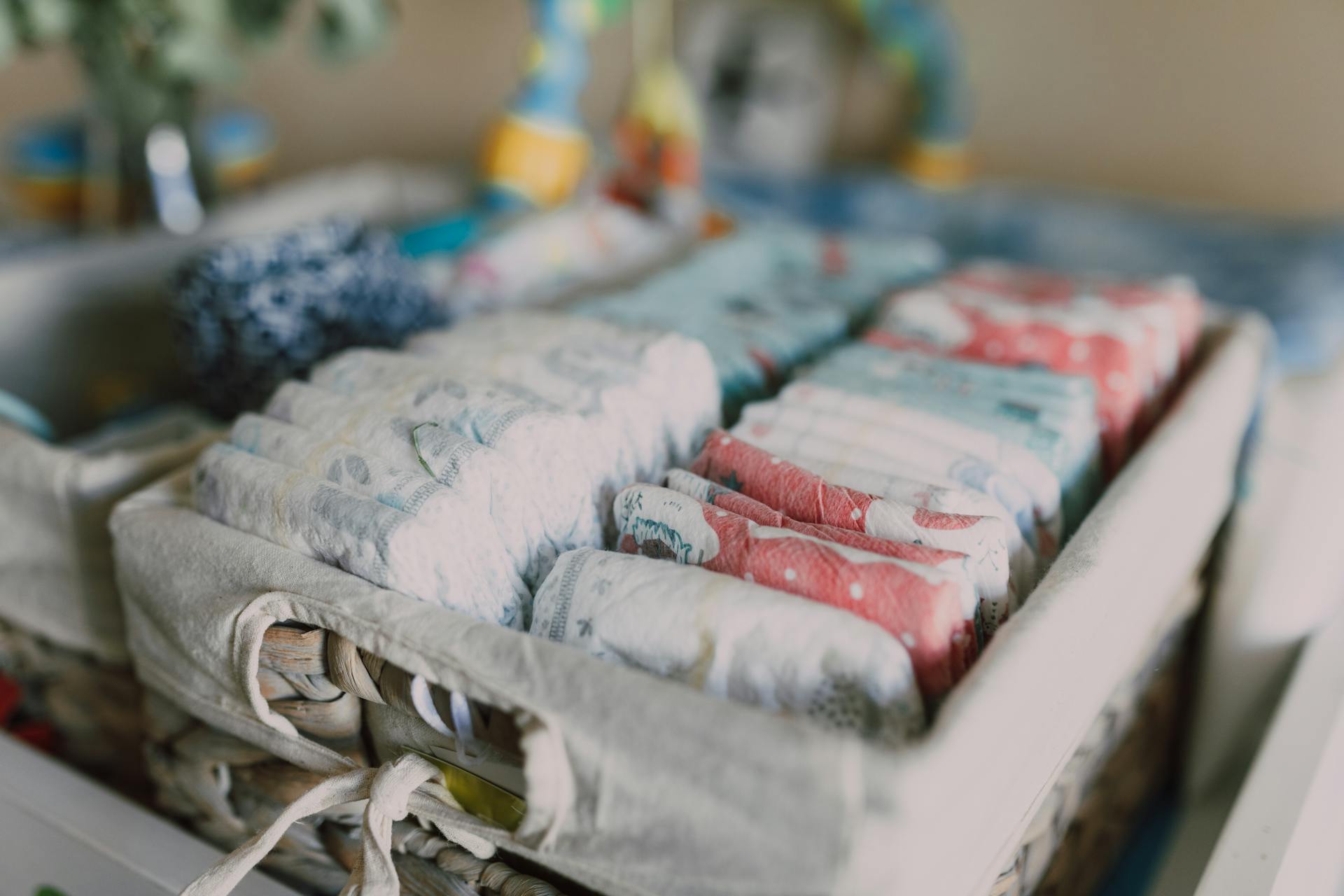 Baby diapers placed in a basket | Source: Pexels