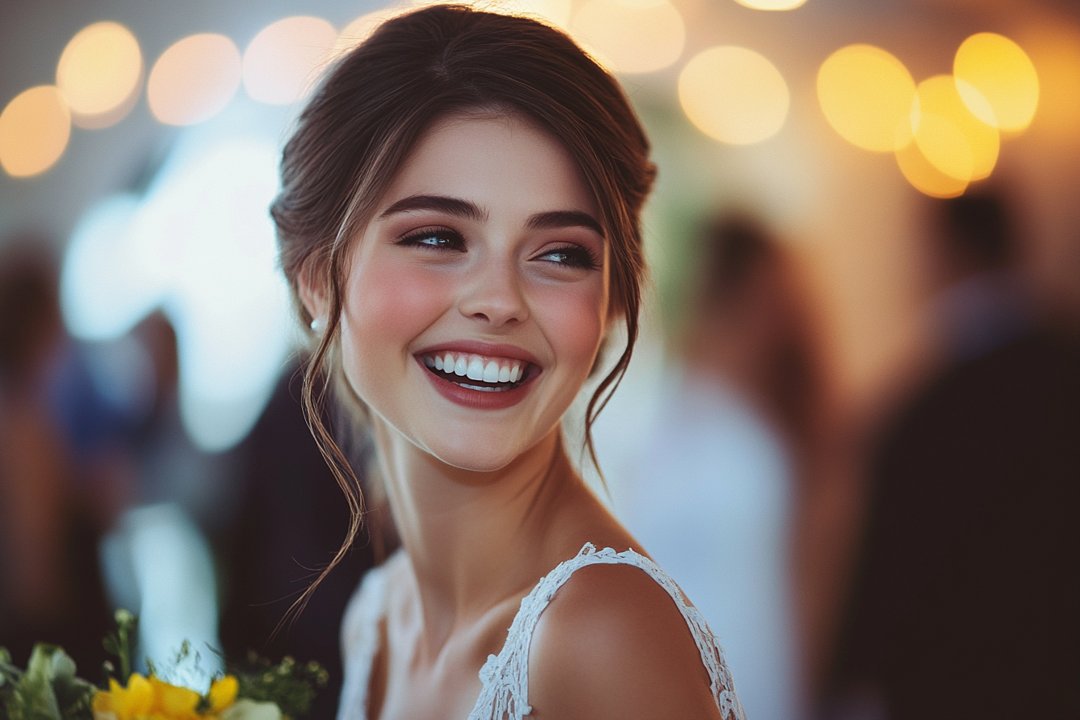 A bride smiling | Source: Midjourney