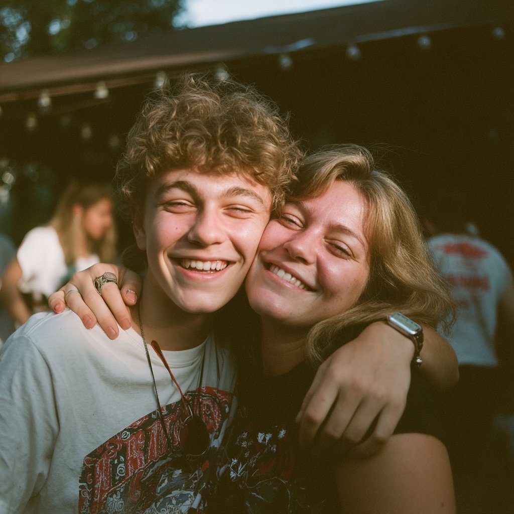 A happy boy hugging his mother | Source: Midjourney