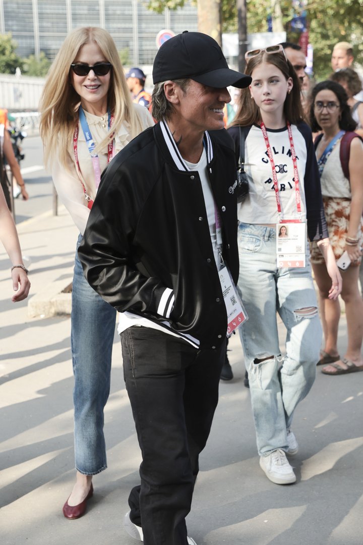 Keith Urban, Nicole Kidman, and Faith Kidman Urban at the Artistic Gymnastics Women's Team Final of the Paris 2024 Olympic Games on July 30, 2024, in France | Source: Getty Images