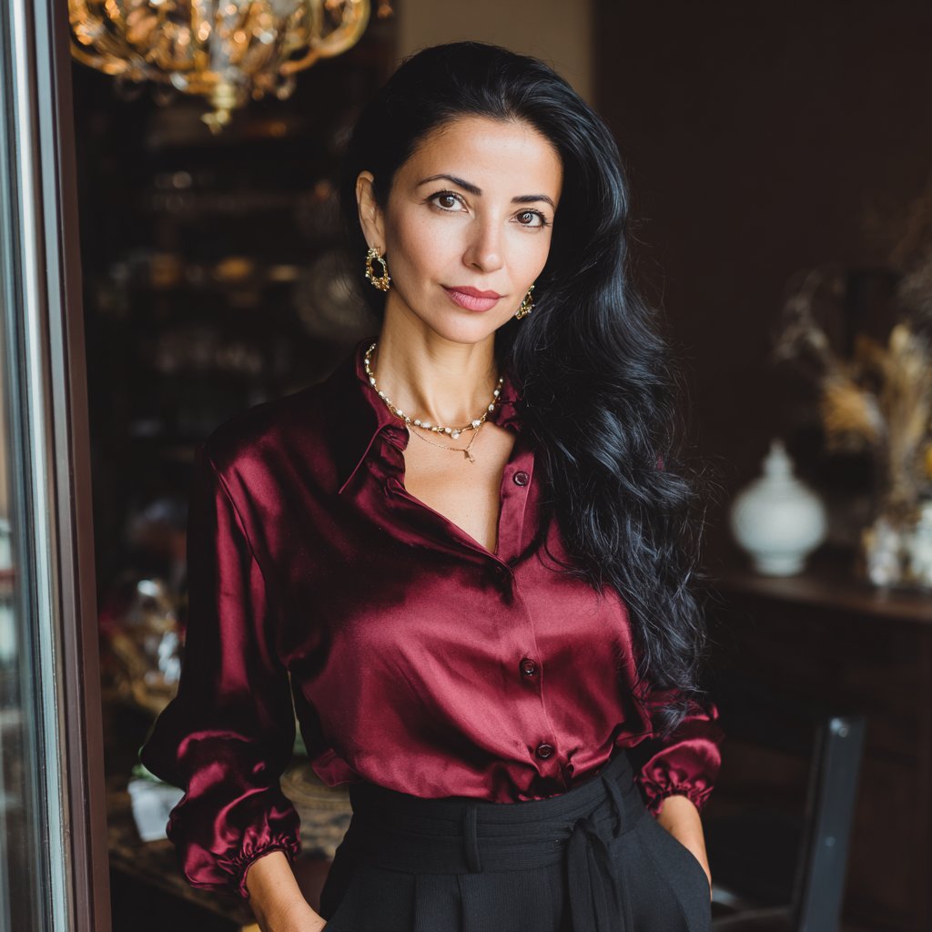 A pensive woman standing in a boutique | Source: Midjourney