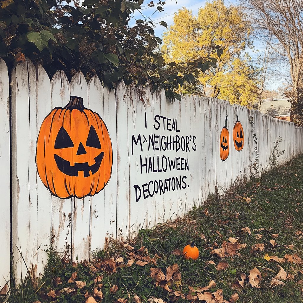 White fence written,