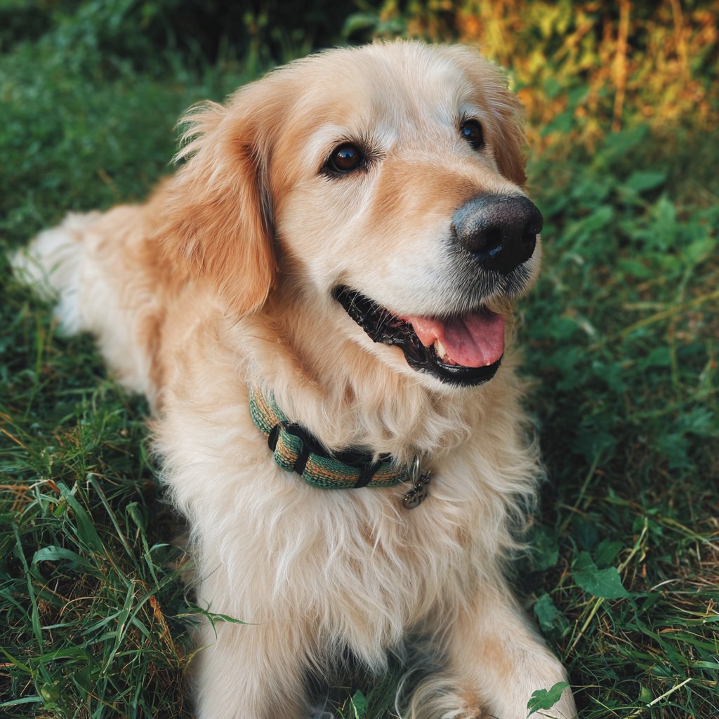 A close-up of a happy dog | Source: Midjourney