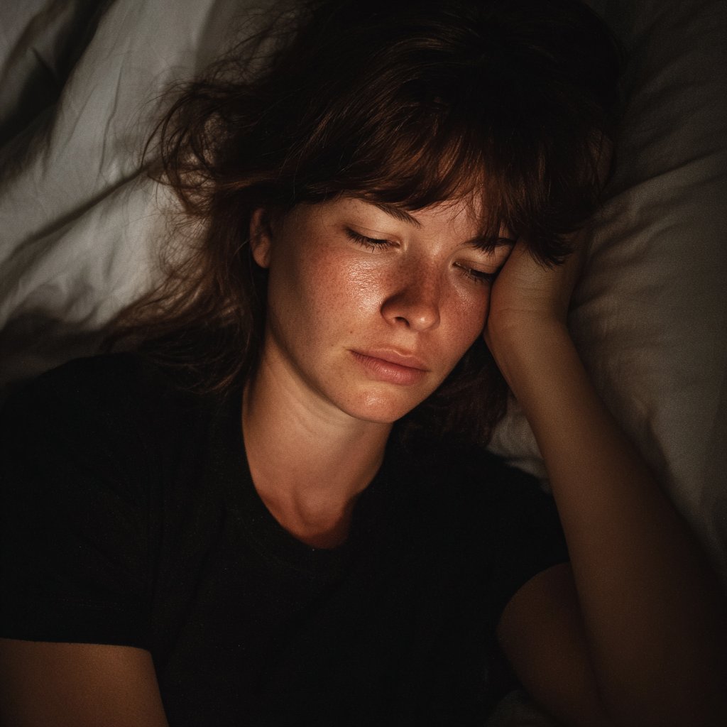 An emotional woman lying in bed | Source: Midjourney