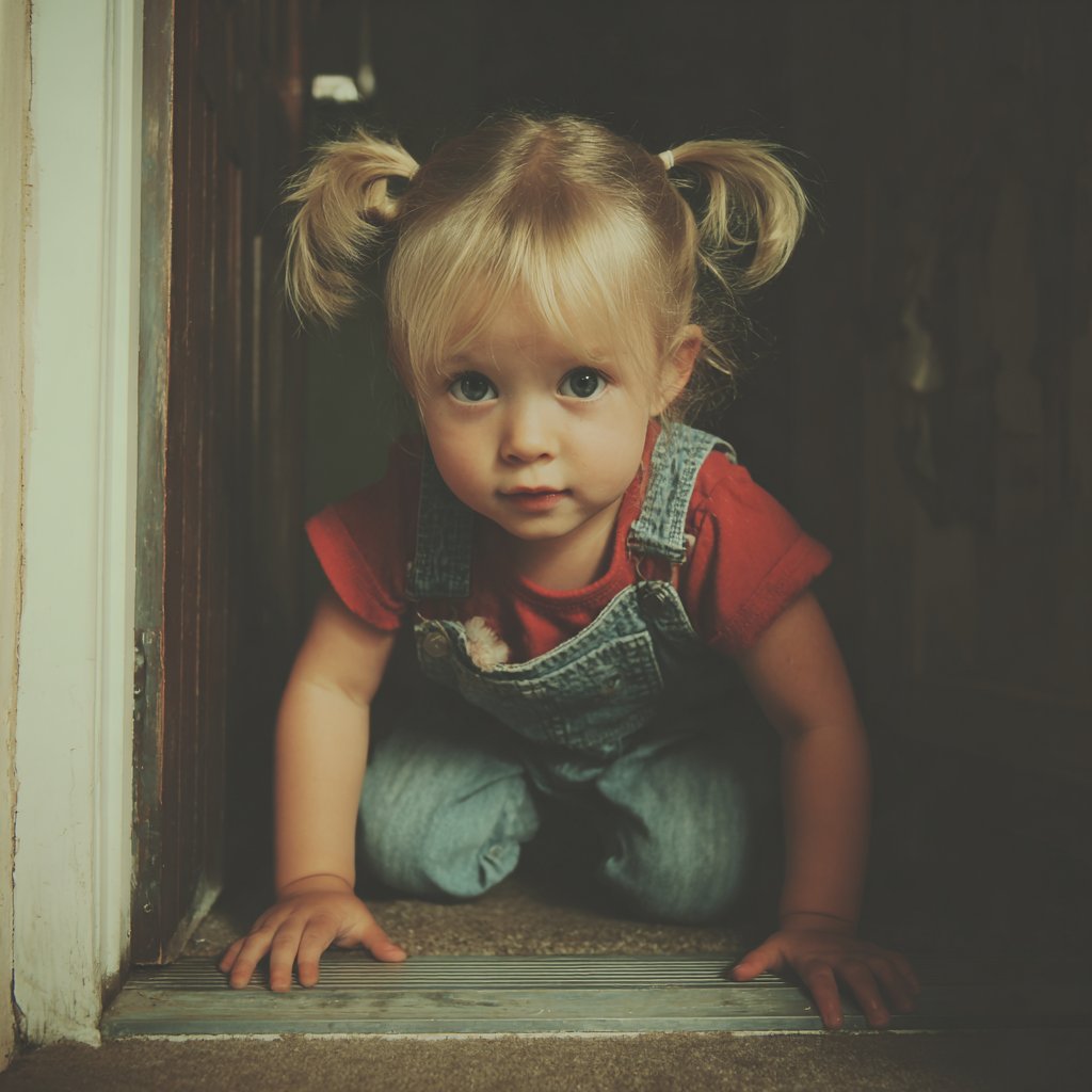 A crawling little girl | Source: Midjourney