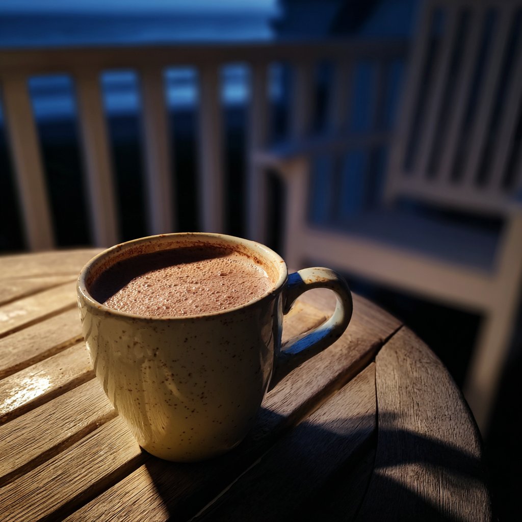 A cup of hot cocoa on a table | Source: Midjourney