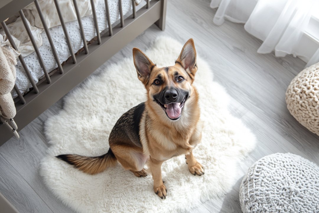 A dog in a home nursery | Source: Midjourney