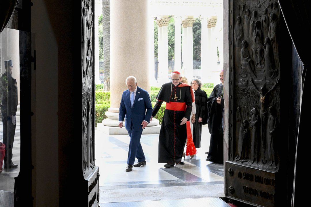 King Charles III crosses the St. Paul Basilica Holy Door before an ecumenical Service of Prayer on October 23, 2025 | Source: Getty Images