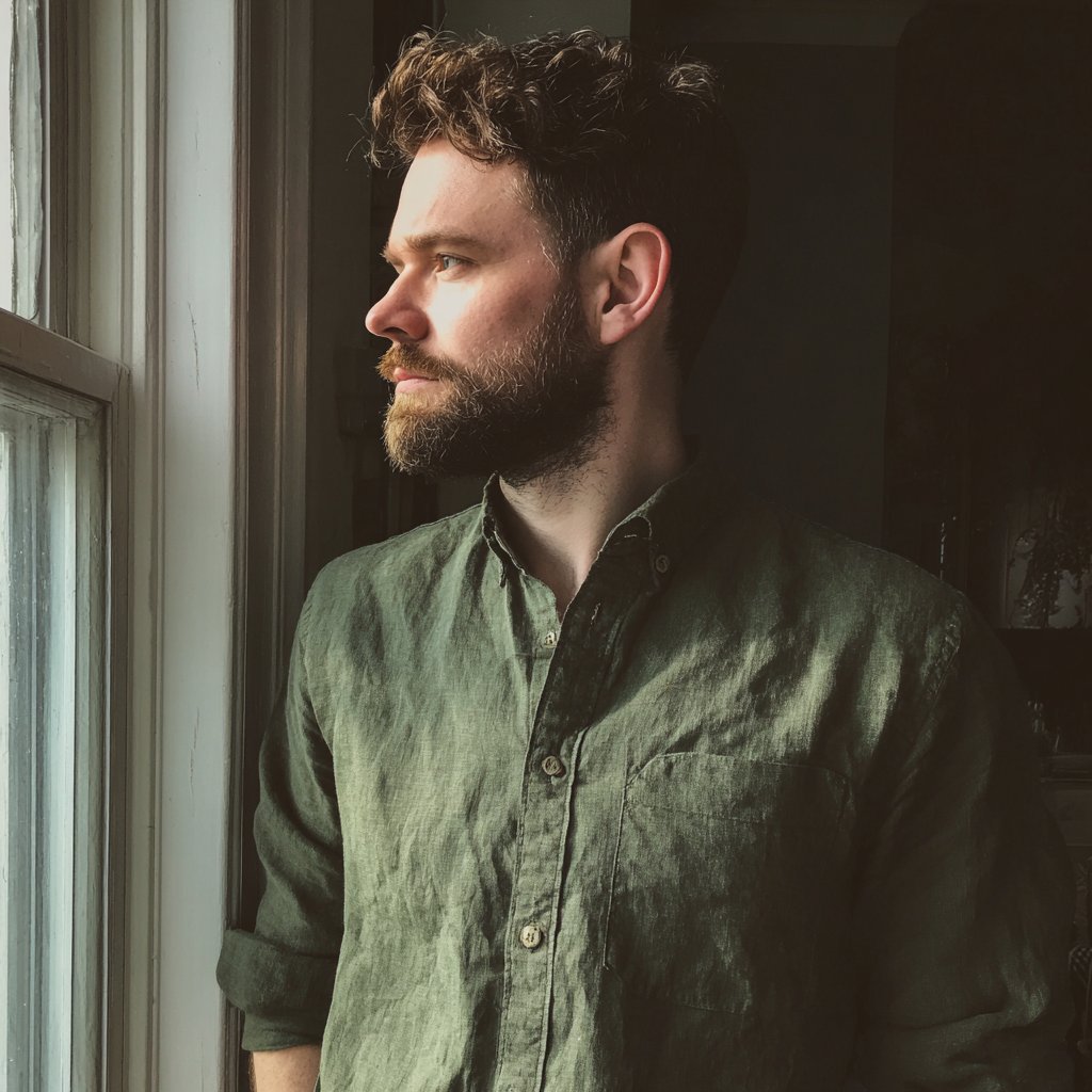A pensive man looking out of a window | Source: Midjourney