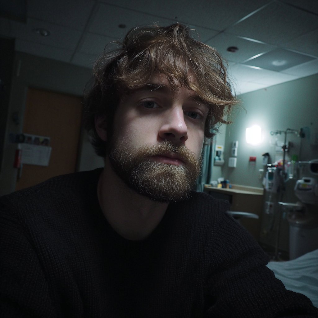 A pensive man standing in a hospital room | Source: Midjourney