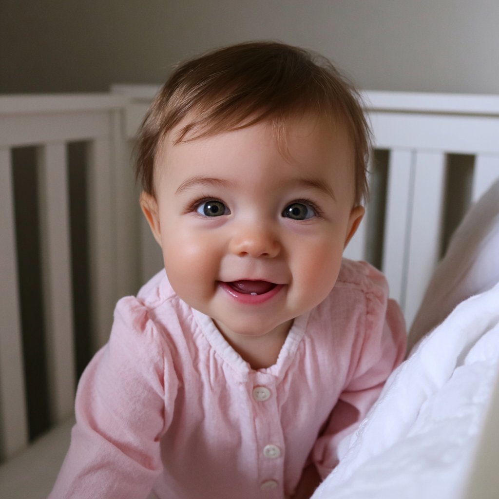 A baby girl in her crib | Source: Midjourney