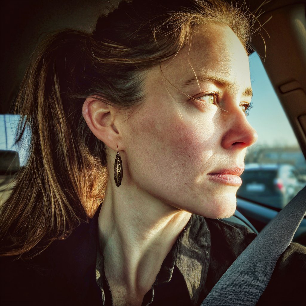 A woman driving a car | Source: Midjourney