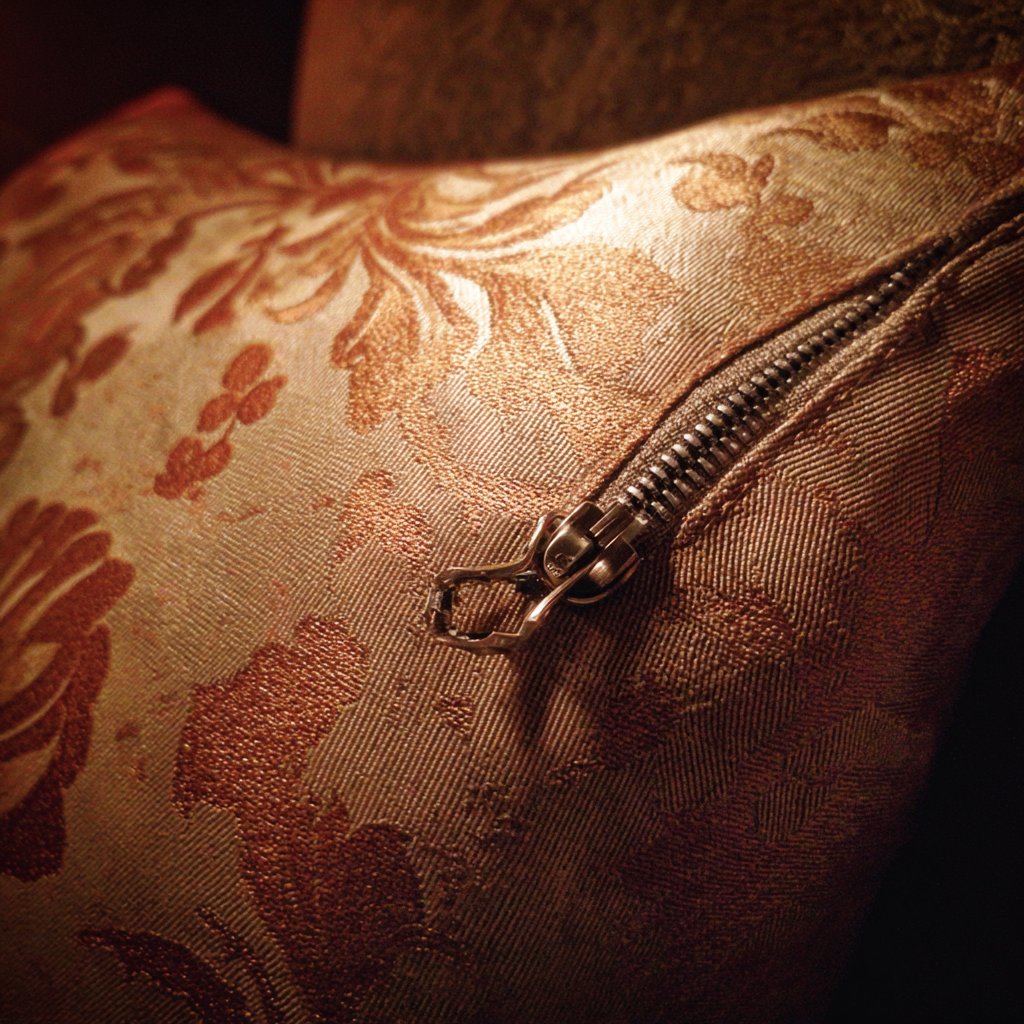 A silver zipper in a couch cushion | Source: Midjourney