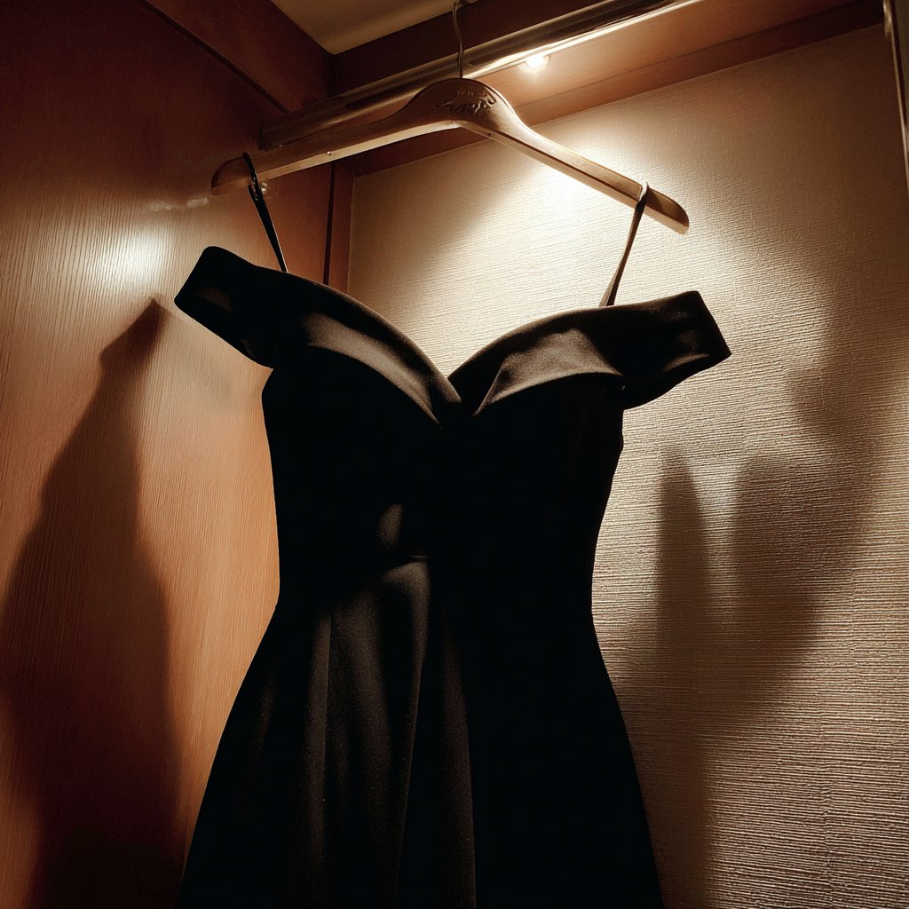 A black dress on a hanger | Source: Midjourney