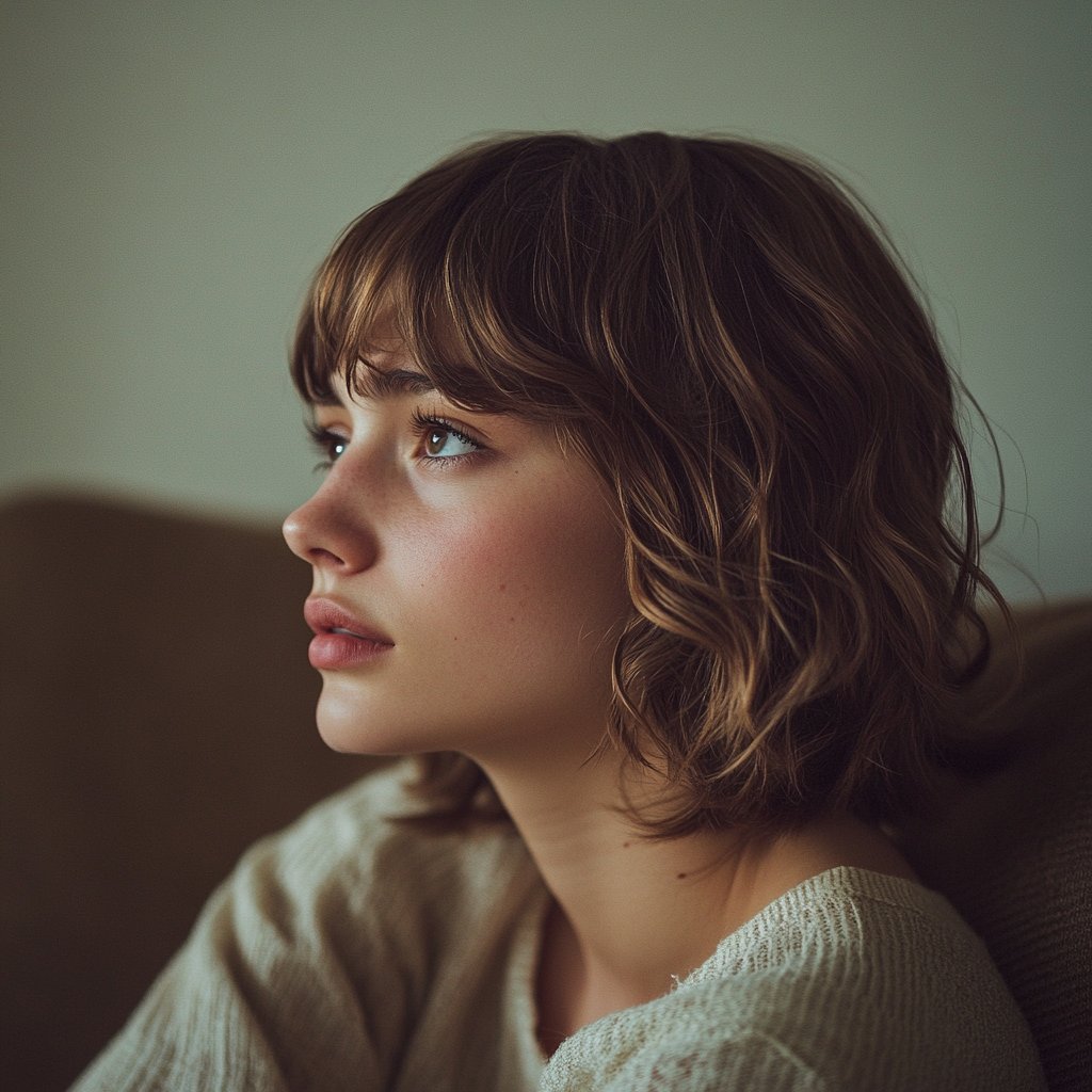 A nervous young woman | Source: Midjourney