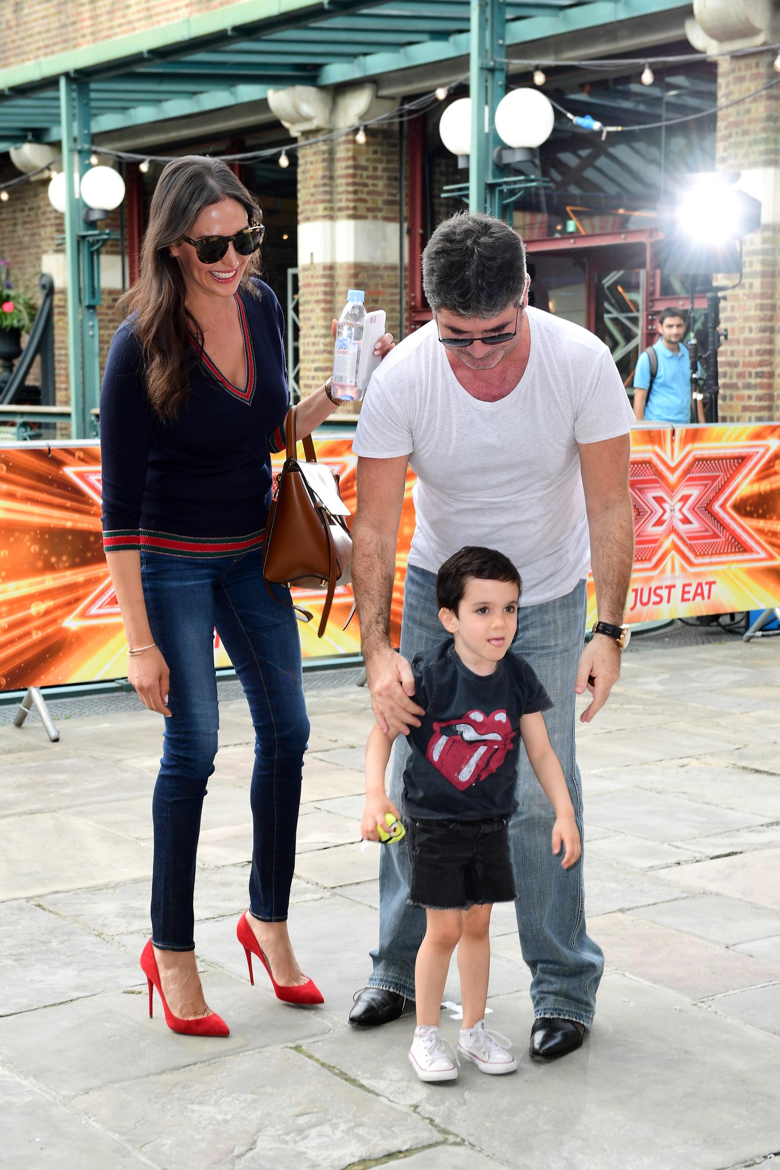 Lauren Silverman with Eric and Simon Cowell at the filming of