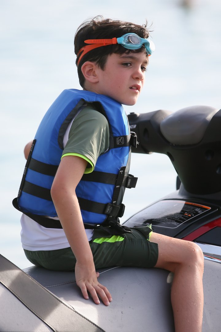 Eric Cowell seen on a jet ski in Bridgetown, Barbados, on December 20, 2019 | Source: Getty Images