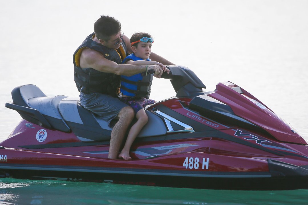 Simon and Eric Cowell seen in Bridgetown, Barbados, on December 22, 2019 | Source: Getty Images