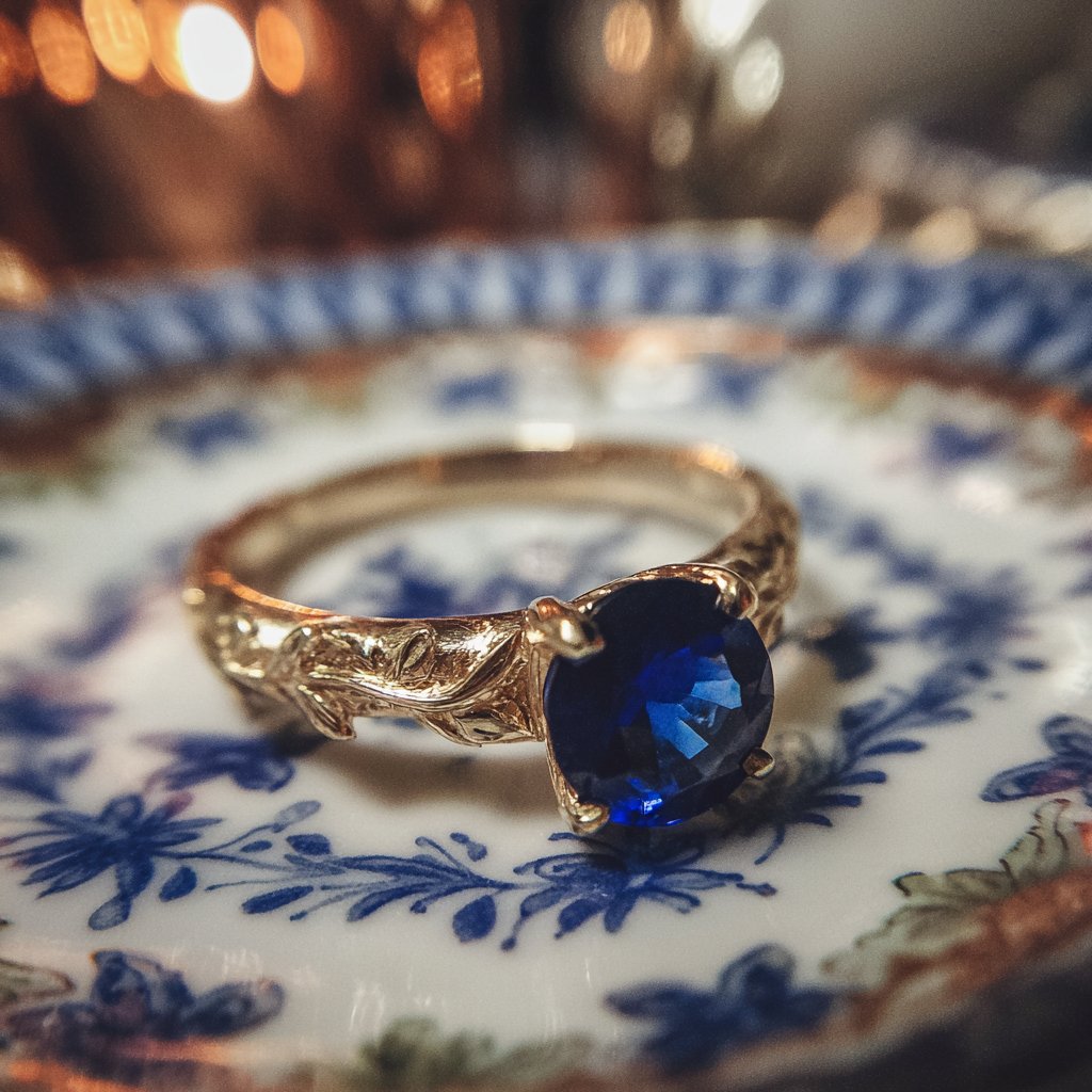 A close-up of an engagement ring | Source: Midjourney