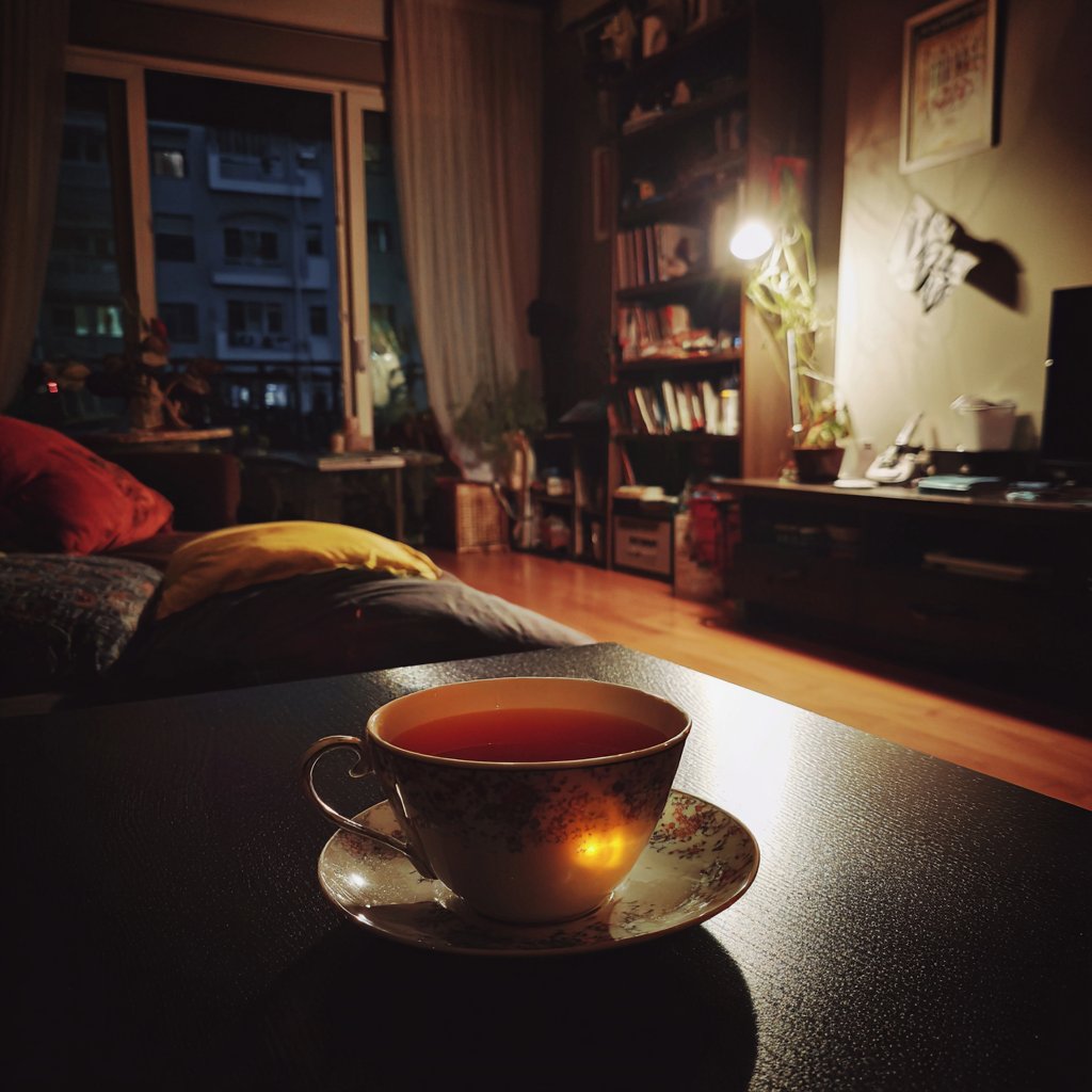 A cup of tea on a table | Source: Midjourney