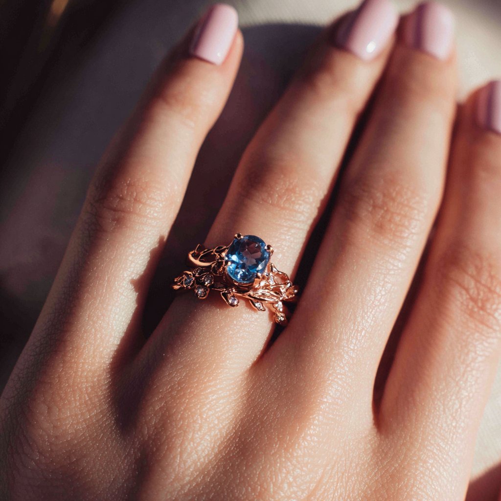 A woman showing off an engagement ring | Source: Midjourney