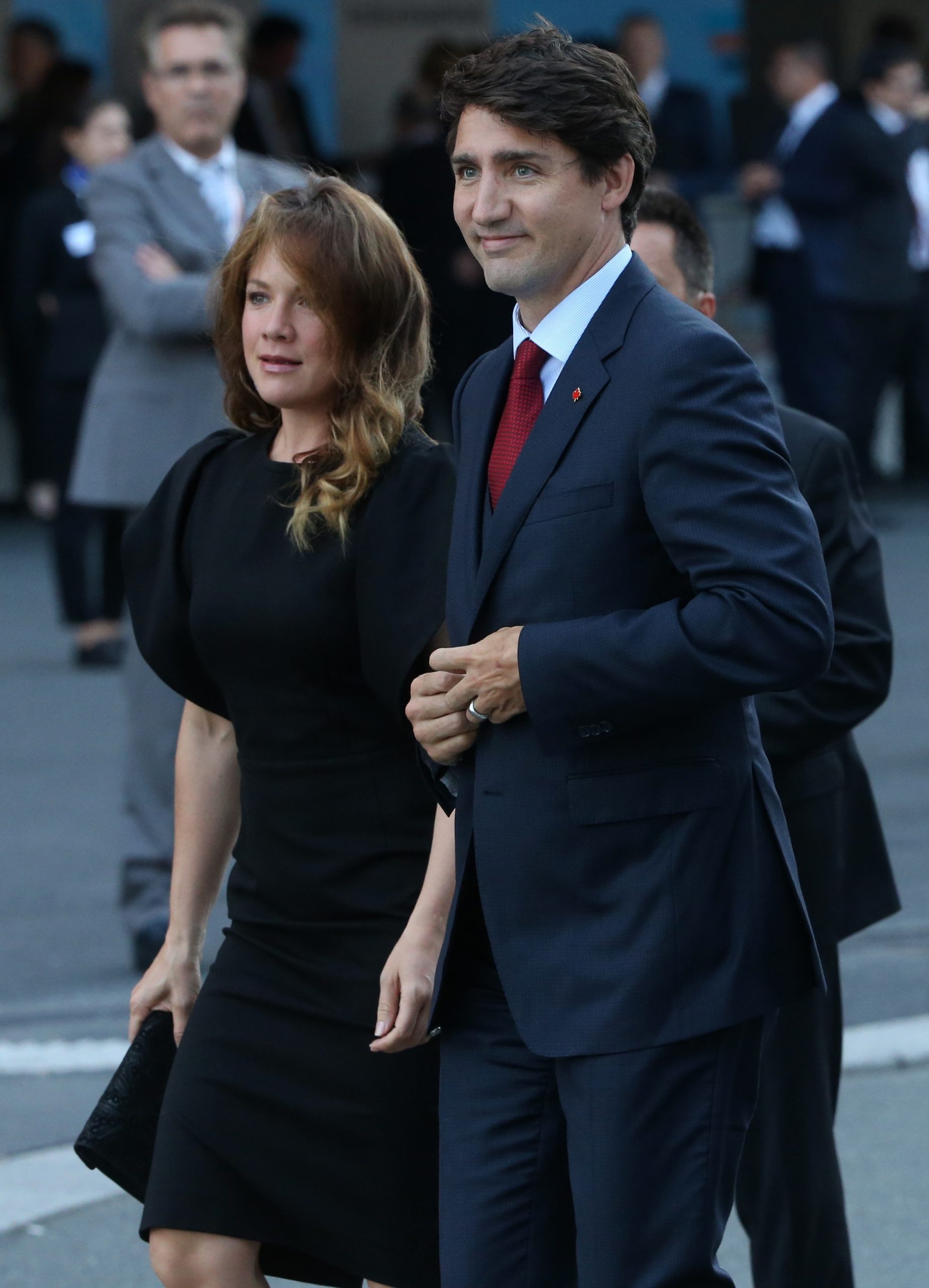 Justin and Sophie Grégoire Trudeau arrive for the G20 Summit dinner in Hamburg, Germany on July 7, 2017. | Source: Getty Images