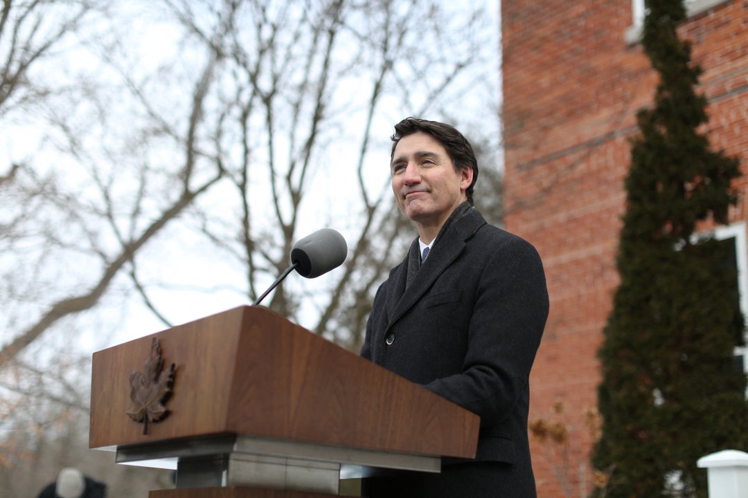 Justin Trudeau speaks at Rideau Cottage in Ottawa, announcing his resignation as prime minister on January 6, 2025. | Source: Getty Images
