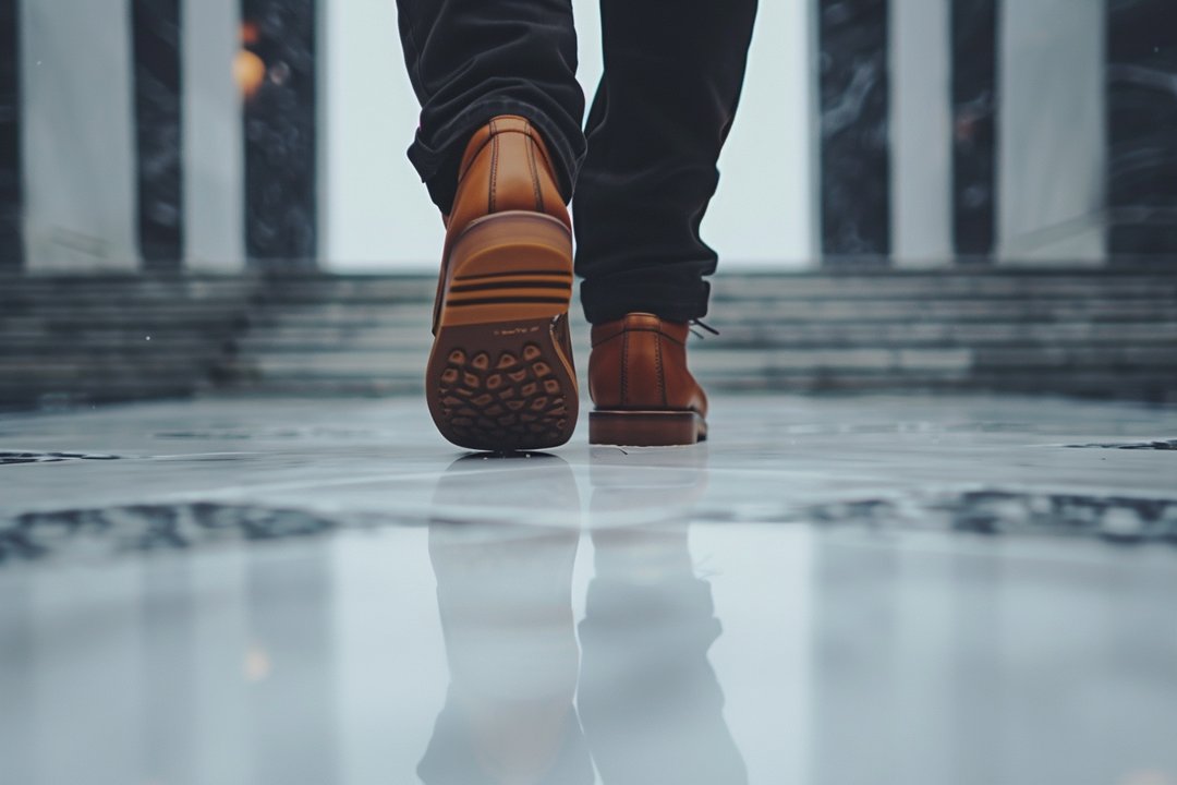 Close-up shot of a man walking | Source: Midjourney