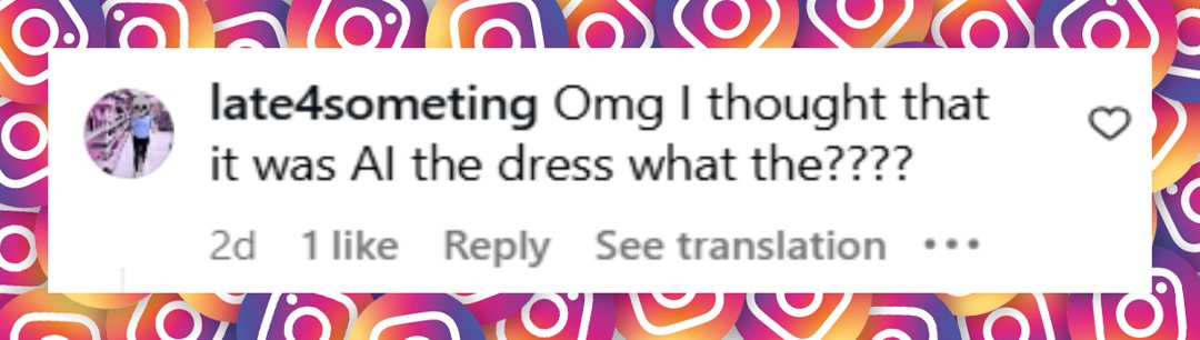 A netizen's comment about Hailey Bieber's dress on a post dated October 18, 2025 | Source: Instagram/justjared