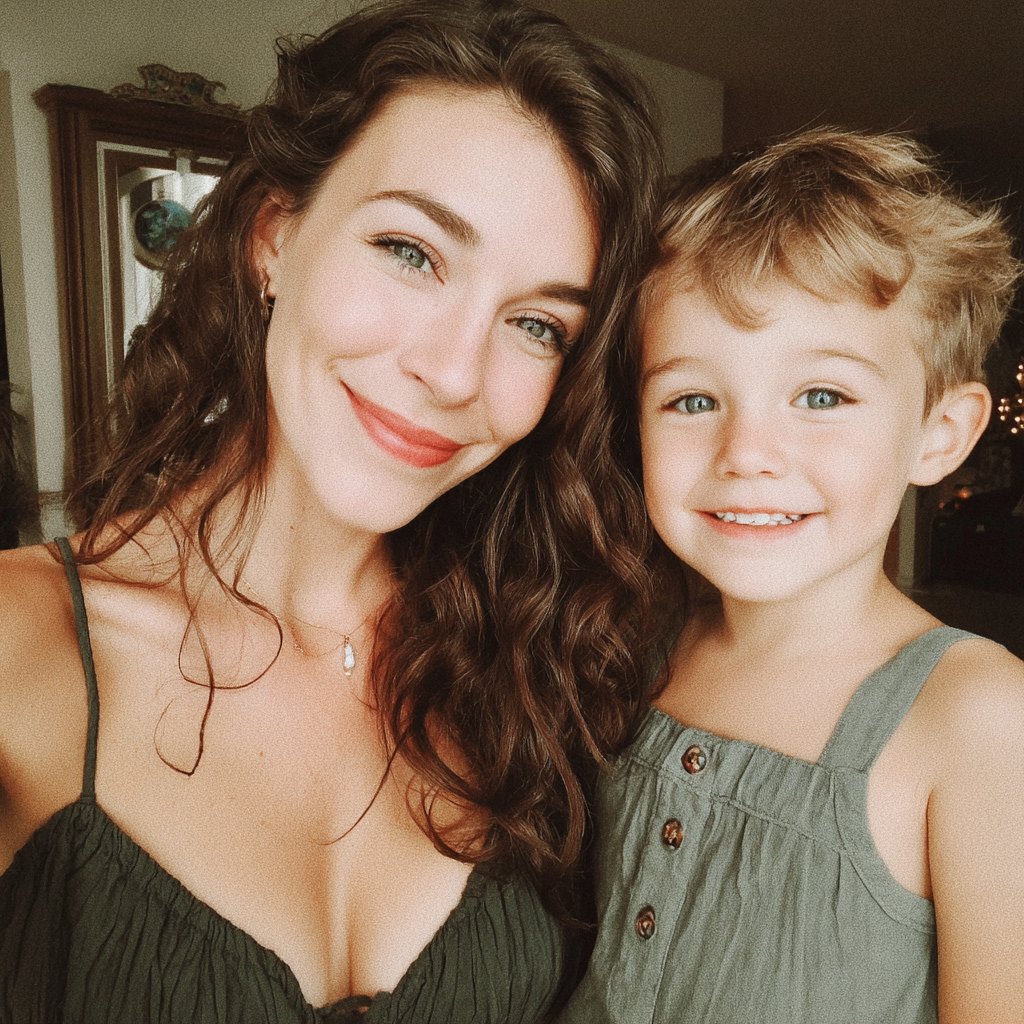 A smiling mom and son duo | Source: Midjourney