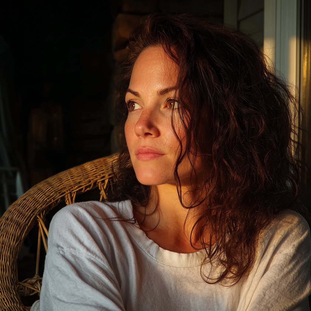 A woman sitting on a porch | Source: Midjourney