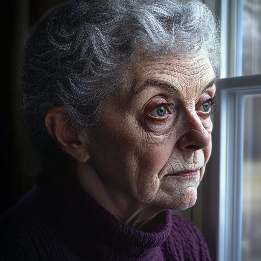 A thoughtful elderly woman | Source: Midjourney
